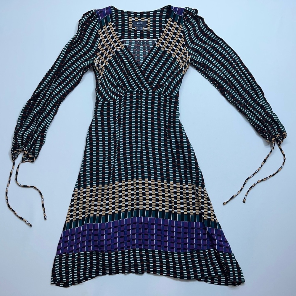 Anthropologie Maeve Long Sleeve A-Line Dress Womens Size 00 Zip Side Viscose - Picture 16 of 16